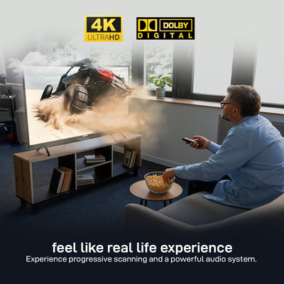 Geepas 55" Google TV- GLED5506SGXHD/ Dolby Audio, Smart Ultra HD LED TV, Built In Chromecast/ with Remote Control, HDMI and USB Ports, Wi-Fi and Screen Sharing