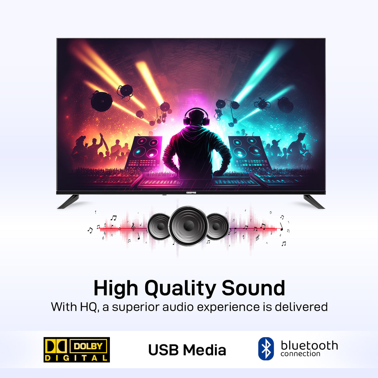 Geepas 55" Google TV- GLED5506SGXHD/ Dolby Audio, Smart Ultra HD LED TV, Built In Chromecast/ with Remote Control, HDMI and USB Ports, Wi-Fi and Screen Sharing