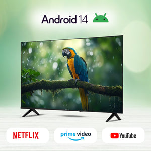 Geepas GLED5508SFHD 55-Inch Ultra HD Smart LED TV | 4K UHD Resolution| Frameless Android Design| HDMI & USB Connectivity| HQ Sound| Full Color Optimizer | Slim LED