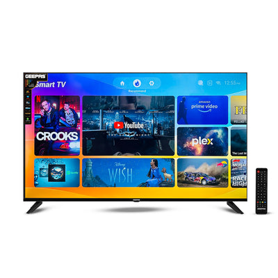 Geepas GLED5508SFHD 55-Inch Ultra HD Smart LED TV | 4K UHD Resolution| Frameless Android Design| HDMI & USB Connectivity| HQ Sound| Full Color Optimizer | Slim LED