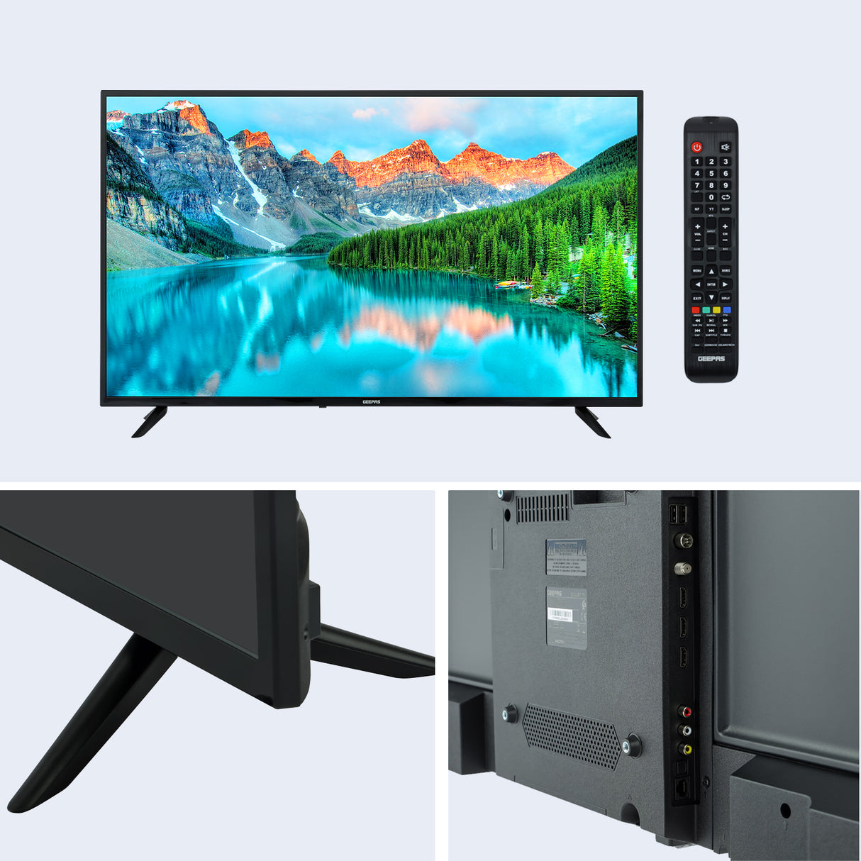 Geepas GLED5523SXUHD 55” 4K Ultra HD Smart LED TV | Android 11 OS| Frameless Design| Wi-Fi, 3 HDMI, USB, DVB-T2, 16.7M Colors| 178° Viewing Angle| 1-Year Warranty