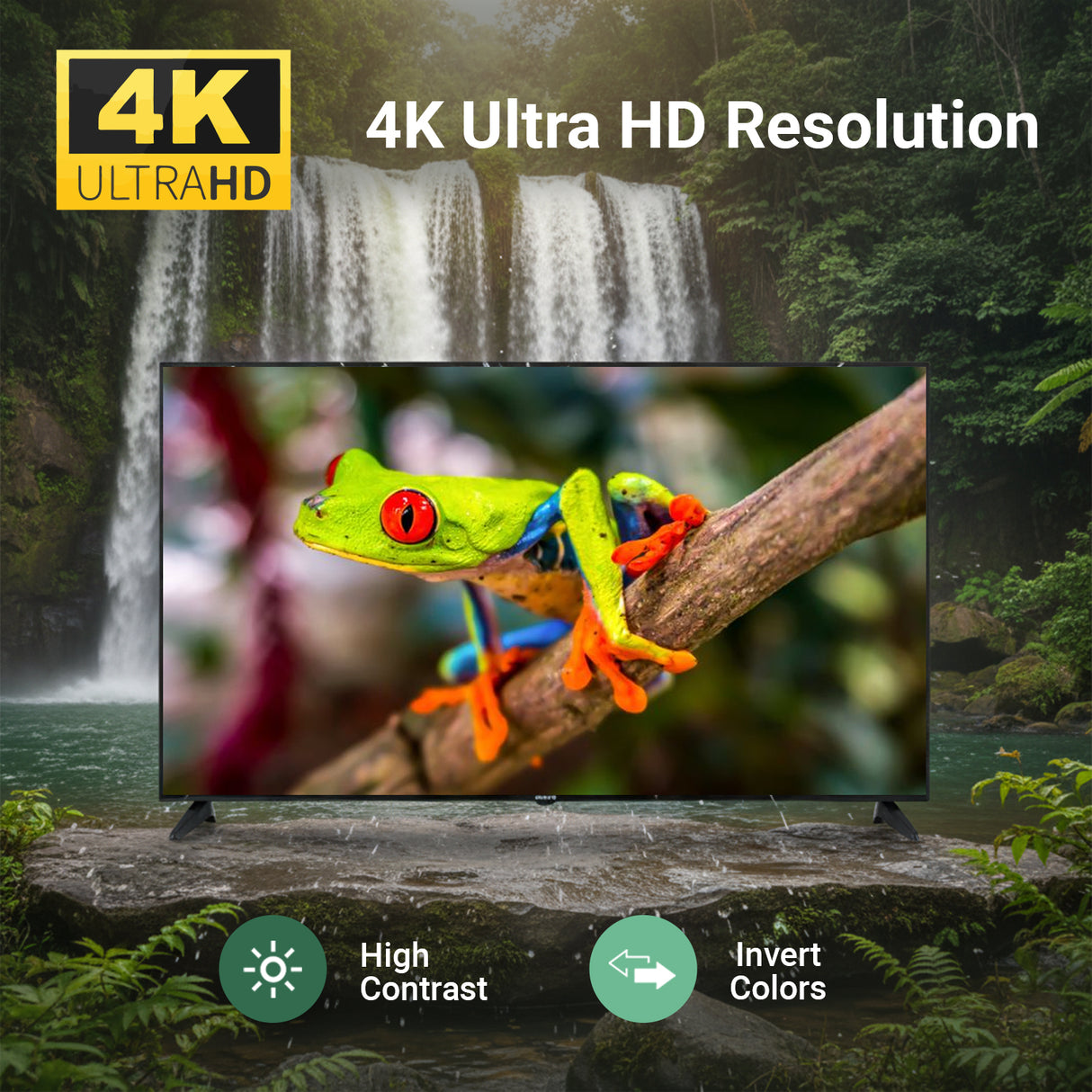 Geepas GLED6523SXUHD 65” 4K Ultra HD Smart LED TV | HDR | Inbuilt Digital Receiver| HDMI, USB| Wide Viewing Angle | High Contrast | Slim Design | 1-Year Warranty