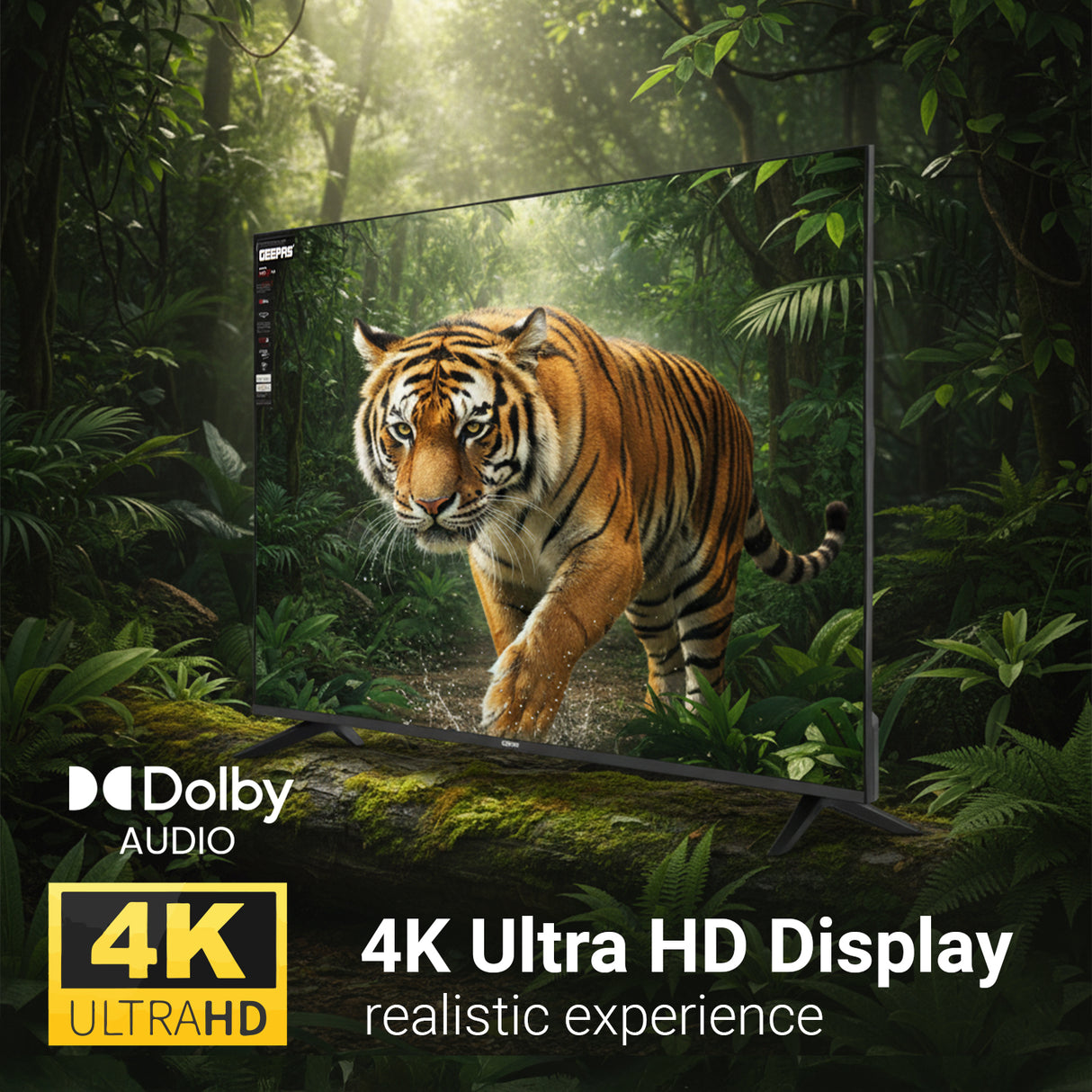 Geepas GLED6569SVUHD 65-Inch Ultra HD Smart LED TV | 4K UHD | webOS Hub| Frameless Design | HDMI & USB Connectivity | HQ Sound | Slim LED Display | Built-in Apps