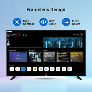 Geepas GLED6569SVUHD 65-Inch Ultra HD Smart LED TV | 4K UHD | webOS Hub| Frameless Design | HDMI & USB Connectivity | HQ Sound | Slim LED Display | Built-in Apps