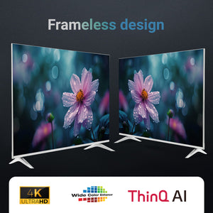 Geepas 65" Ultra HD LED TV- GLED6569SWUHD/ Gaming Supported, User Friendly with Voice Assistant/ with Remote Control, HDMI and USB Ports/ Bluetooth, App Store, Apple AirPlay/ Slim Design