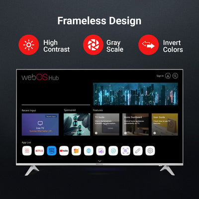 Geepas 65" Ultra HD LED TV- GLED6569SWUHD/ Gaming Supported, User Friendly with Voice Assistant/ with Remote Control, HDMI and USB Ports/ Bluetooth, App Store, Apple AirPlay/ Slim Design