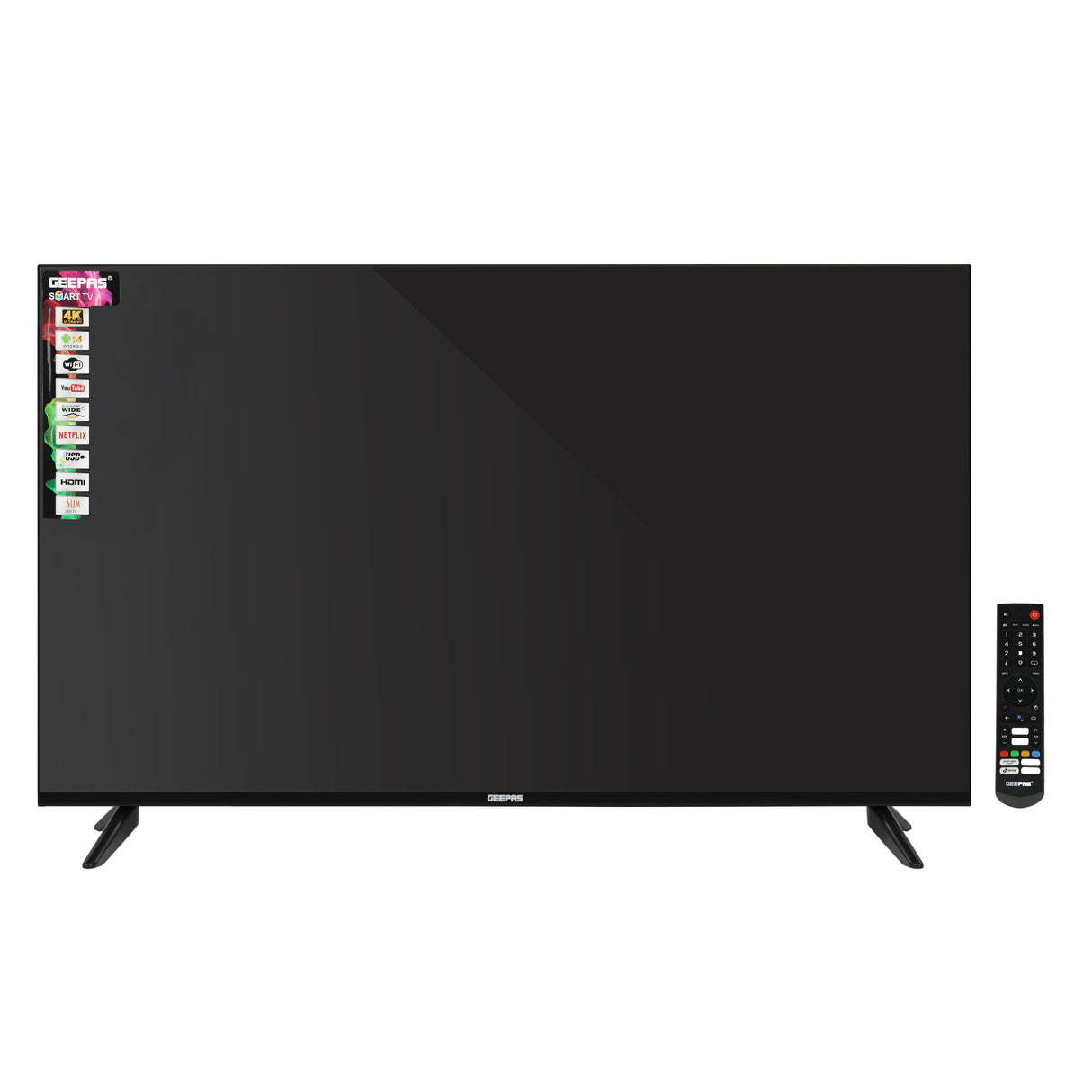 Geepas 75" Smart TV- GLED7523SXUHD| VIDAA Powered, DOLBY Digital, 4K Ultra HD, Smart TV| HDMI & USB Ports|  Pre-Installed Apps, Wi-Fi and Screen Sharing, Dolby Digital