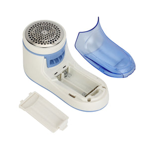 Geepas Lint Remover GLR63068UK-BL | Stainless Steel Blade | Detachable Dust Box | Fabric Safe Design |transparent container| AA Battery Operation & Easy Lint Removal Tool