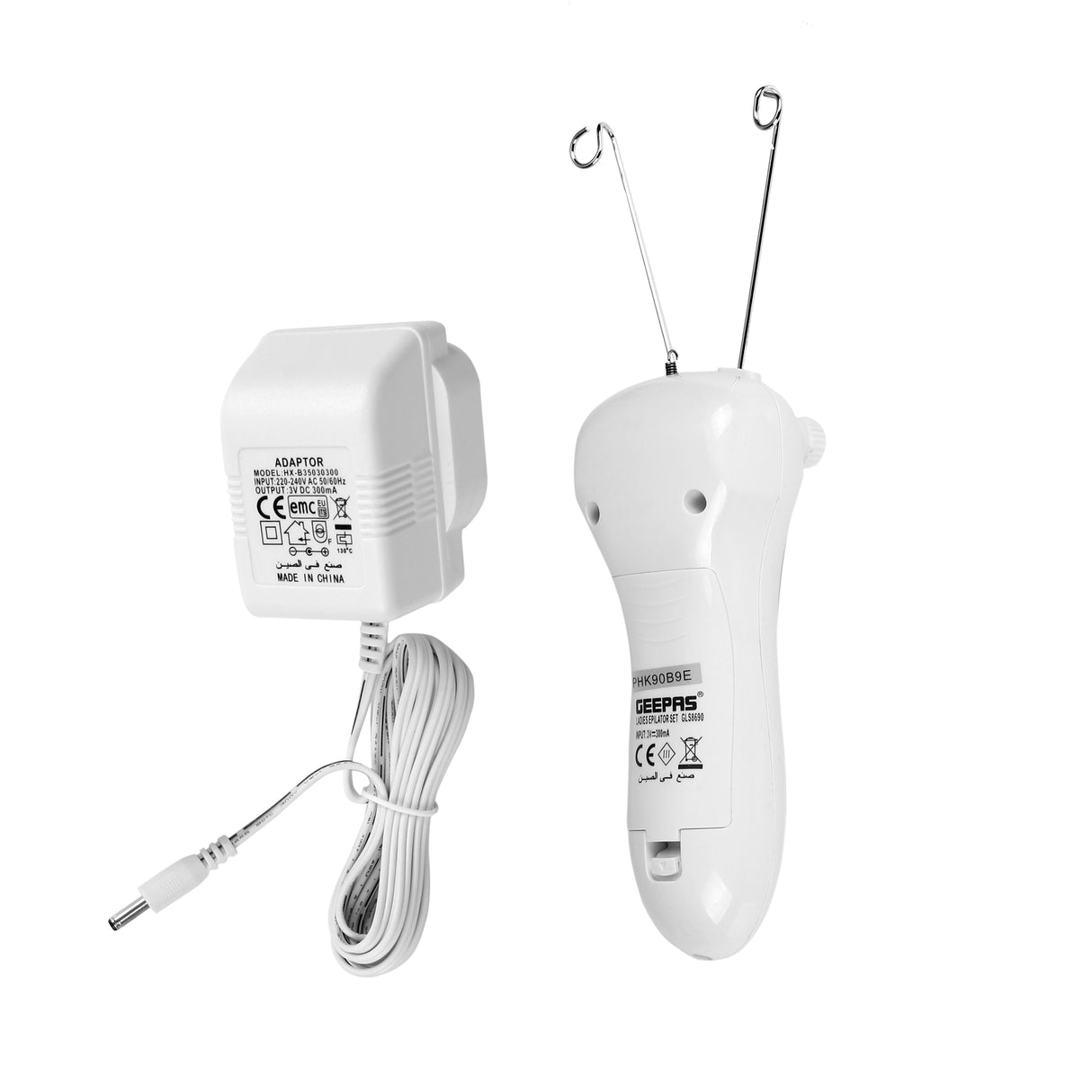 Geepas GLS8690 Rechargeable Ladies Epilator Set | Safe Hair Removal for All Skin Types| Built-in Light| Smooth Finish| 3W Power| 220–240V AC| Ideal for Face & Body