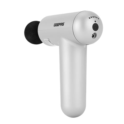 Geepas GM86079 Rechargeable 4-in-1 Massage Gun |6 Adjustable Intensity Levels| 1200mAh Powerful Battery| 60 Minutes Working Time|4 Interchangeable Heads| 2 Years Warranty
