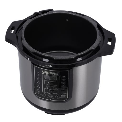 Geepas Digital Multicooker GMC35029 | 8L Capacity| 1200W Power| 14 Intelligent Cooking Programs| LED Display| Automatic Keep Warm| Safety Devices &  Non-Stick Inner Pot