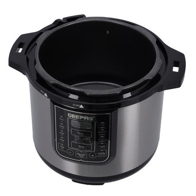 Geepas Digital Multicooker GMC35029 | 8L Capacity| 1200W Power| 14 Intelligent Cooking Programs| LED Display| Automatic Keep Warm| Safety Devices &  Non-Stick Inner Pot