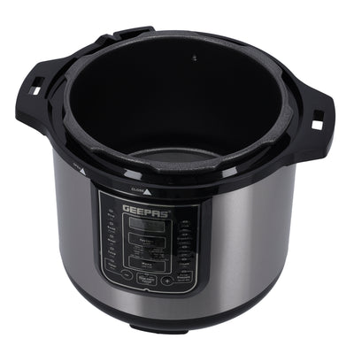 Geepas Digital Multi Cooker GMC35030 | 12L Capacity |  1600W Power | 14 Intelligent Cooking Programs| LED Display| 24-Hour Preset Function | Multi-Safety Devices