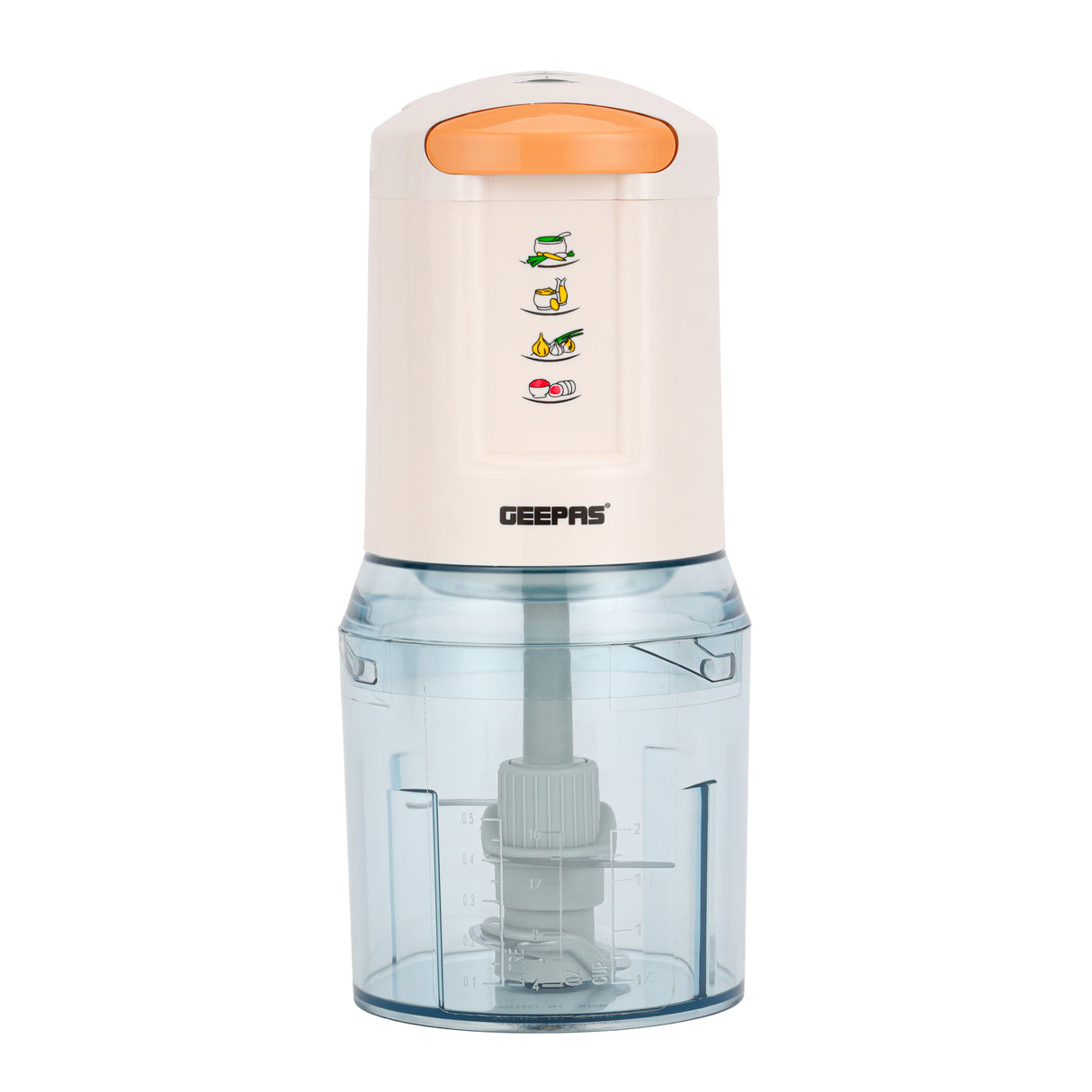 Geepas GMC42012  0.5L Multi Chopper | 500W | 2-Speed Food Chopper with Stainless Steel Double Blades | Safety lock system | Metal motor connector with silicone gasket