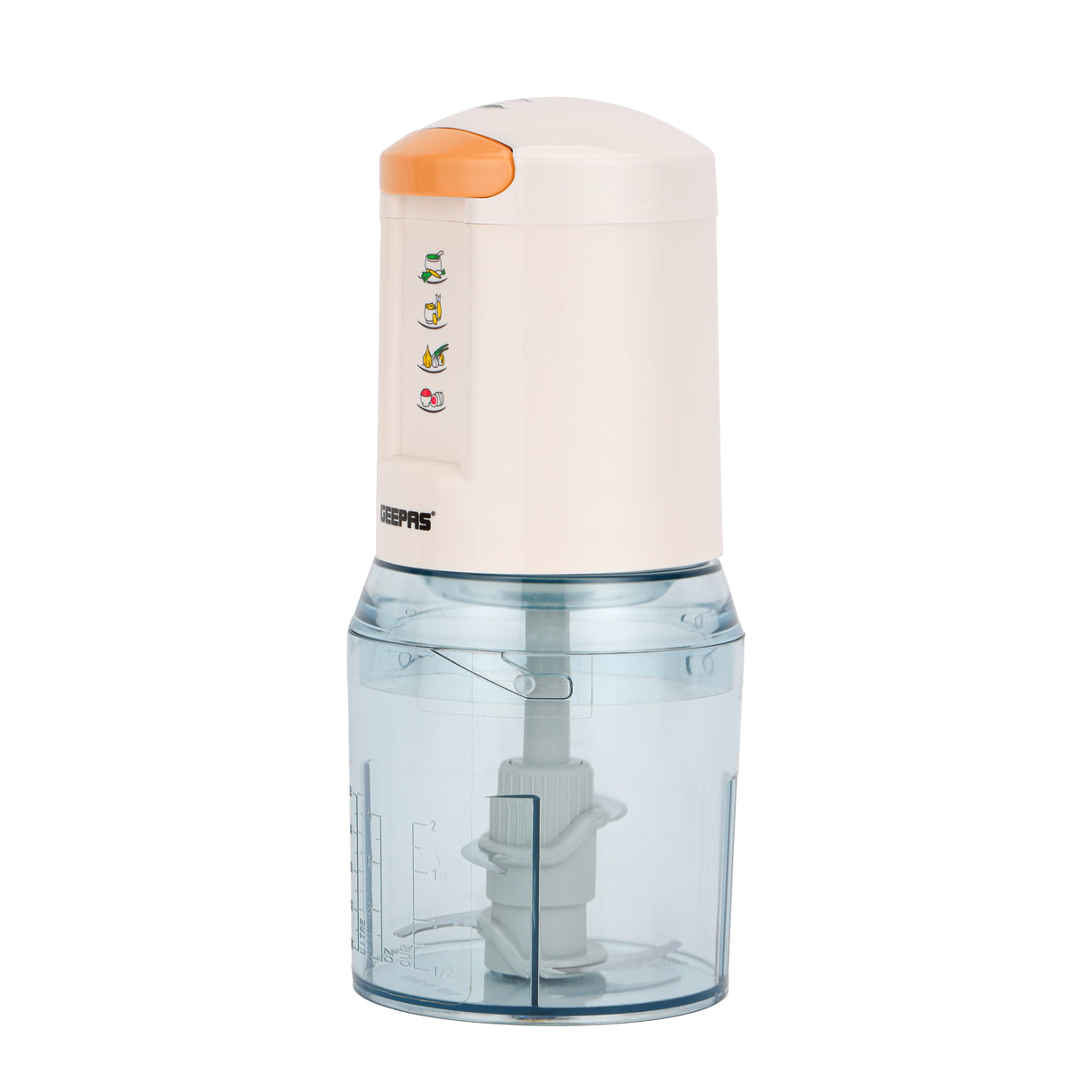 Geepas GMC42012  0.5L Multi Chopper | 500W | 2-Speed Food Chopper with Stainless Steel Double Blades | Safety lock system | Metal motor connector with silicone gasket
