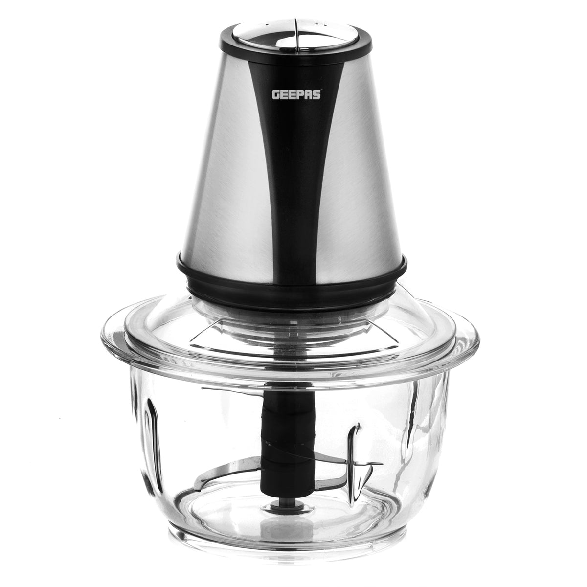 Geepas GMC42014 Multi Chopper | 400W Powerful Motor | 2-Speed Control | 1.2L Durable Glass Bowl | Stainless Steel Blades | Compact Food Processor | 2-Year Warranty