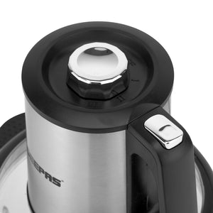 Geepas GMC42026 Multi Chopper | 500W Powerful Motor, 2L Durable Glass Bowl| 3-Speed Button Control| Stainless Steel  Double Blades | Safety Protector | 2-Year Warranty