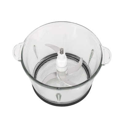 Geepas GMC42026 Multi Chopper | 500W Powerful Motor, 2L Durable Glass Bowl| 3-Speed Button Control| Stainless Steel  Double Blades | Safety Protector | 2-Year Warranty