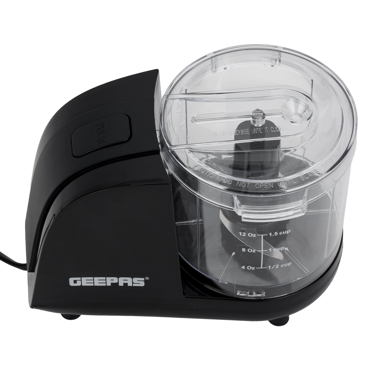 Geepas 350 ml Multi Chopper- GMC42028 | 100W Compact Chopper with Mincing, Coarse & Fine Options | Suitable for Vegetables, Fruits & Meat | Black, 2-Year Warranty