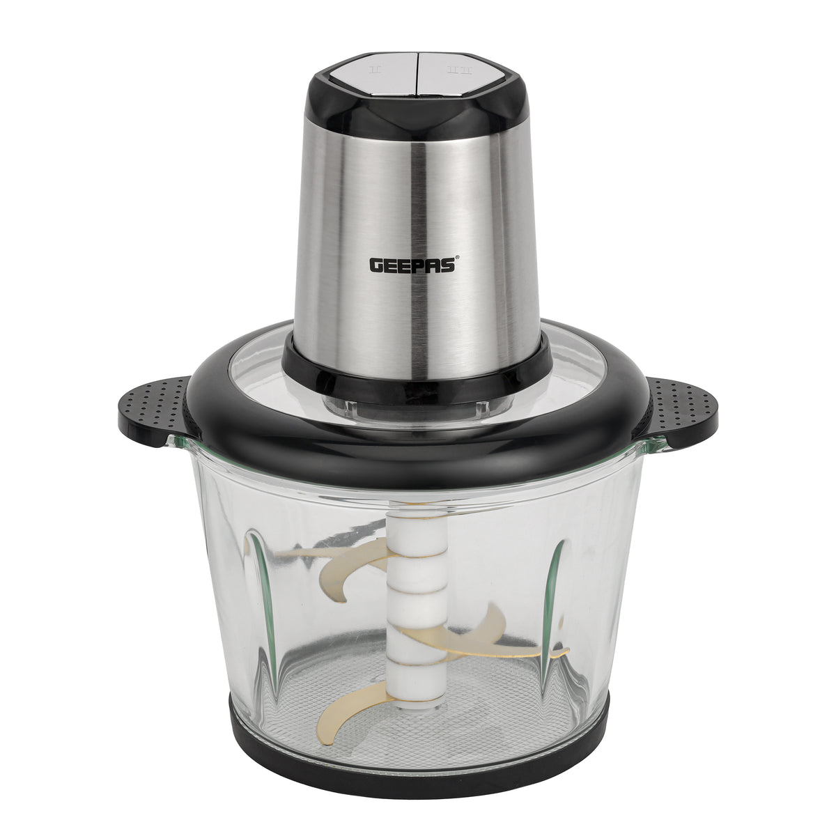 Geepas 3L Multi Chopper- GMC42029 | 500W Compact Multi-Purpose Chopper with Mincing, Coarse & Fine Cutting | Stainless Steel Housing, Cutter Pole & Gear | 2Year Warranty