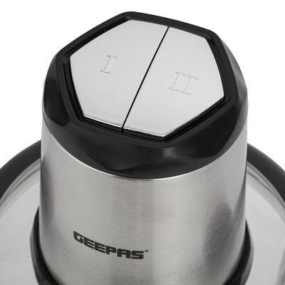 Geepas 3L Multi Chopper- GMC42029 | 500W Compact Multi-Purpose Chopper with Mincing, Coarse & Fine Cutting | Stainless Steel Housing, Cutter Pole & Gear | 2Year Warranty