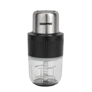 Geepas Multi Chopper- GMC42030/ 500W, 2.5L & 0.3L Cups, Compact Multi-Purpose Chopper with Mincing, Coarse & Fine Cutting/ Stainless Steel, Black & Silver, 2Y Warranty