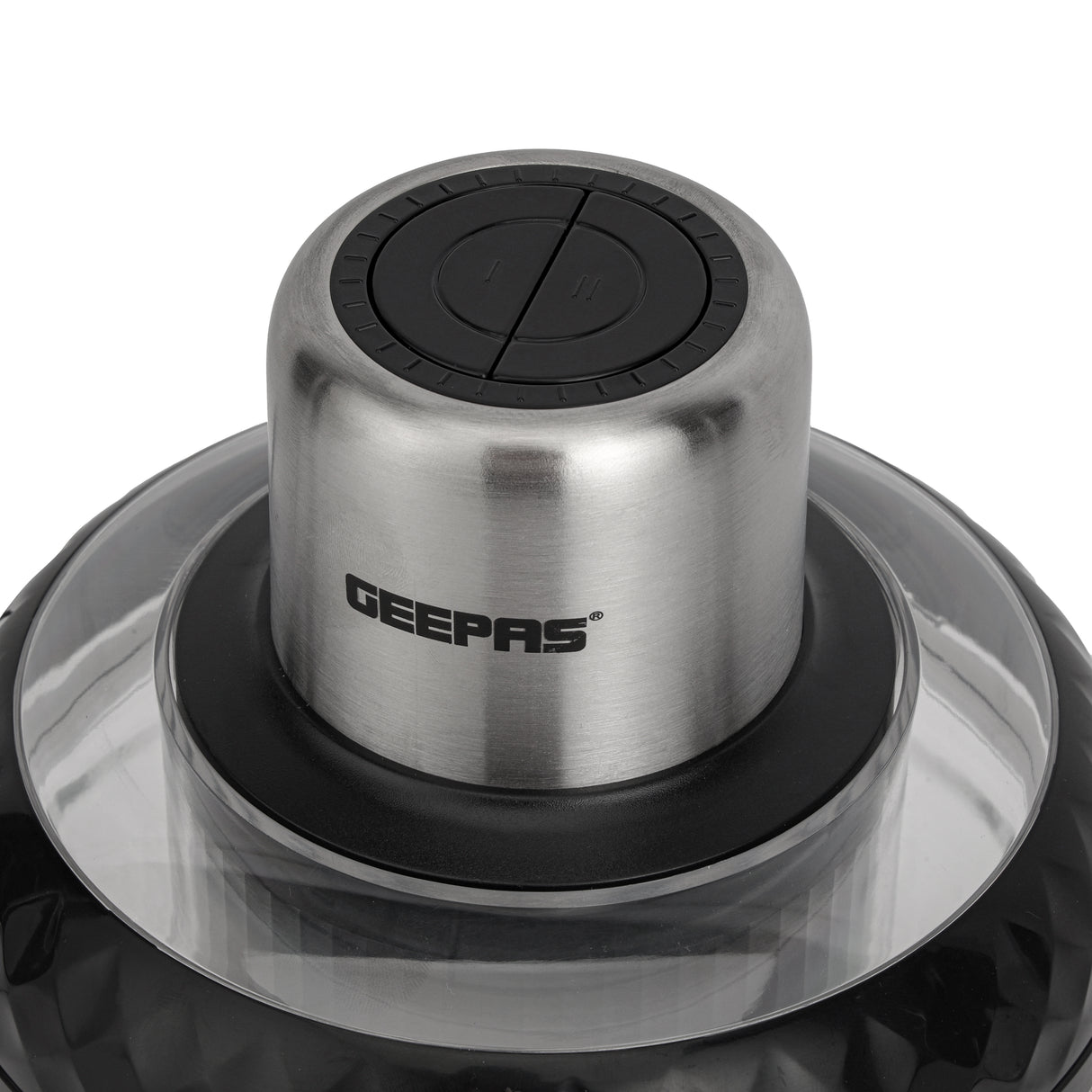 Geepas Multi Chopper- GMC42030/ 500W, 2.5L & 0.3L Cups, Compact Multi-Purpose Chopper with Mincing, Coarse & Fine Cutting/ Stainless Steel, Black & Silver, 2Y Warranty