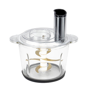 Geepas Digital 5-in-1 Food Processor GMC42034 – 500W, 3L Glass Bowl, Stainless Steel Gear, Titanium Blades, 6 Attachments, Touch Control, 2-Year Warranty