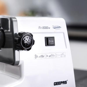 Geepas GMG767 Electric Meat Grinder | 2000W Full Copper Motor| Reverse Function| Multi-Function| Stainless Steel Blade| Convenient Metal Cutting Plates| Metal Gears |