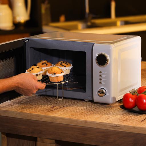 Geepas 20L  Digital Microwave Oven GMO2026GW | 700W Power | 12 Presets | Grill & Defrost Function | Child Lock | Compact & Stylish Kitchen Appliance | 2 Years Warranty