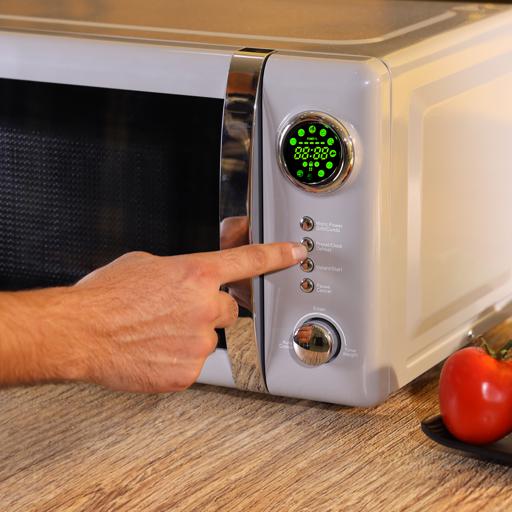 Geepas 20L  Digital Microwave Oven GMO2026GW | 700W Power | 12 Presets | Grill & Defrost Function | Child Lock | Compact & Stylish Kitchen Appliance | 2 Years Warranty
