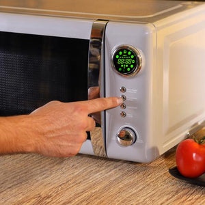 Geepas 20L  Digital Microwave Oven GMO2026GW | 700W Power | 12 Presets | Grill & Defrost Function | Child Lock | Compact & Stylish Kitchen Appliance | 2 Years Warranty