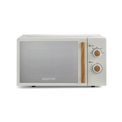 Geepas 20L Microwave Oven GMO34062UK-CR | 700W Output Power | 5 Power Levels| 255mm Glass Turntable| 35-Min Timer| LED Interior Light| Stylish Nordiq Collection Design
