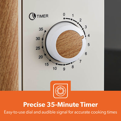 Geepas 20L Microwave Oven GMO34062UK-CR | 700W Output Power | 5 Power Levels| 255mm Glass Turntable| 35-Min Timer| LED Interior Light| Stylish Nordiq Collection Design