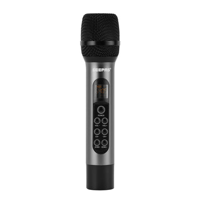 Geepas GMP15014 UHF Wireless Microphone | High Quality Sound Output with Sharp Sensitivity| Long-Distance UHF Transmission| 30 Selectable Frequencies| 2-Year Warranty