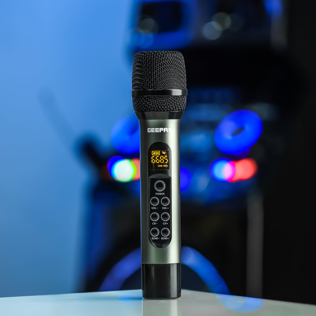 Geepas GMP15014 UHF Wireless Microphone | High Quality Sound Output with Sharp Sensitivity| Long-Distance UHF Transmission| 30 Selectable Frequencies| 2-Year Warranty