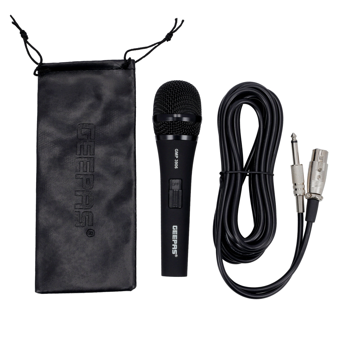Geepas GMP3906 Dynamic Microphone | High Sensitivity Vocal Pickup | Low-Noise Clear Audio Performance | Durable 5.6×5m Cable for Flexible Setup | 2 Years Warranty