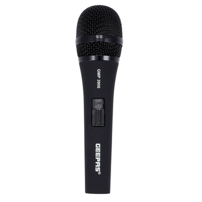 Geepas GMP3906 Dynamic Microphone | High Sensitivity Vocal Pickup | Low-Noise Clear Audio Performance | Durable 5.6×5m Cable for Flexible Setup | 2 Years Warranty