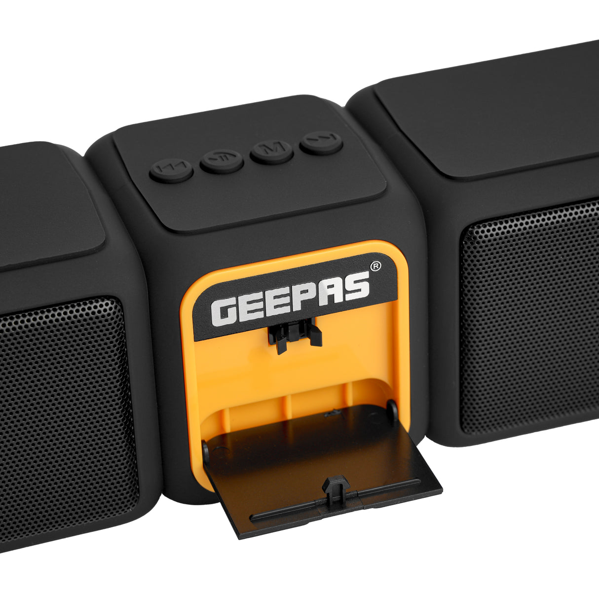 Geepas Soundbar Bluetooth Speaker- GMS11141N/ AUX, USB, TF Card, TWS Function and FM Radio/ with Mobile Phone Holder, Powerful Sound, Long Battery Life
