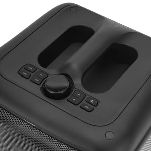 Geepas GMS11161 Portable Party Speaker with Powerful 8-Inch Woofer| Dynamic LED Lights| Bluetooth Streaming| TWS Stereo Pairing| Wireless Microphone|  2 Years Warranty