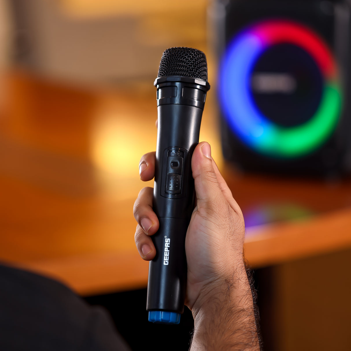 Geepas Portable And Rechargeable Party Speaker- GMS11161| Bluetooth, TWS Function and FM Radio| Lightweight and Portable Design, With Color Control LED Light