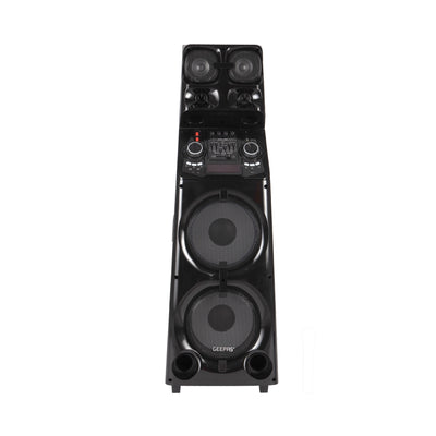 Geepas Professional Active Speaker System GMS11169 with Bluetooth| UHF Microphone| LED Display| Graphic Equalizer| X-Bass Control| FM Radio| USB/SD/TF & Remote Control