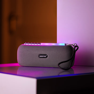 Geepas Rechargeable Bluetooth Speaker- GMS11172| Bluetooth, TWS Function and FM Radio| Lightweight and Portable Design, Hands-Free Calling | Grey