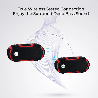 Geepas GMS11180 Rechargeable Bluetooth Speaker | Dual Stereo Speakers| Bluetooth 5.0+EDR| TWS Pairing| Hands-Free Calling| USB/TF/AUX/FM| 1200mAh Battery| 2-Year Warranty