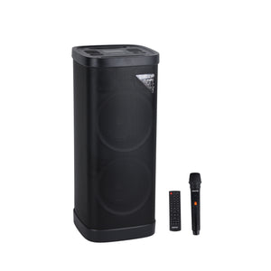 Geepas GMS11191 Rechargeable Professional Speaker with Bluetooth| UHF Microphone |  RGB LED Lights | Karaoke | FM Radio | USB/TF Playback and  100000W PMPO Sound