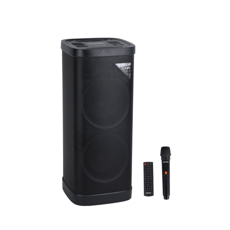 Geepas GMS11191 Rechargeable Professional Speaker with Bluetooth| UHF Microphone |  RGB LED Lights | Karaoke | FM Radio | USB/TF Playback and  100000W PMPO Sound