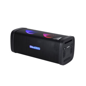 Geepas GMS11191 Rechargeable Professional Speaker with Bluetooth| UHF Microphone |  RGB LED Lights | Karaoke | FM Radio | USB/TF Playback and  100000W PMPO Sound