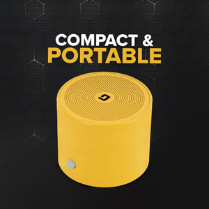 Geepas Bluetooth Speaker- GMS11195/ Compact and Portable, 5 Hours Playtime, Hi-Fi Sound/ Rechargeable Battery, Enhanced Sound Quality / Yellow, 2 Years Warranty