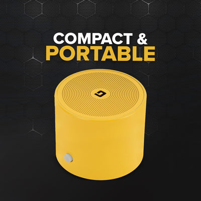 Geepas Bluetooth Speaker- GMS11195/ Compact and Portable, 5 Hours Playtime, Hi-Fi Sound/ Rechargeable Battery, Enhanced Sound Quality / Yellow, 2 Years Warranty