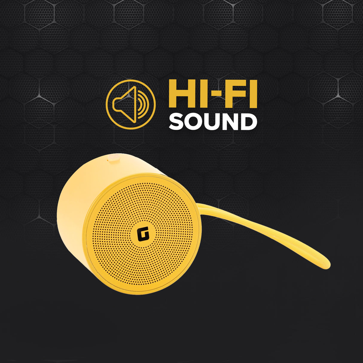 Geepas Bluetooth Speaker- GMS11195/ Compact and Portable, 5 Hours Playtime, Hi-Fi Sound/ Rechargeable Battery, Enhanced Sound Quality / Yellow, 2 Years Warranty